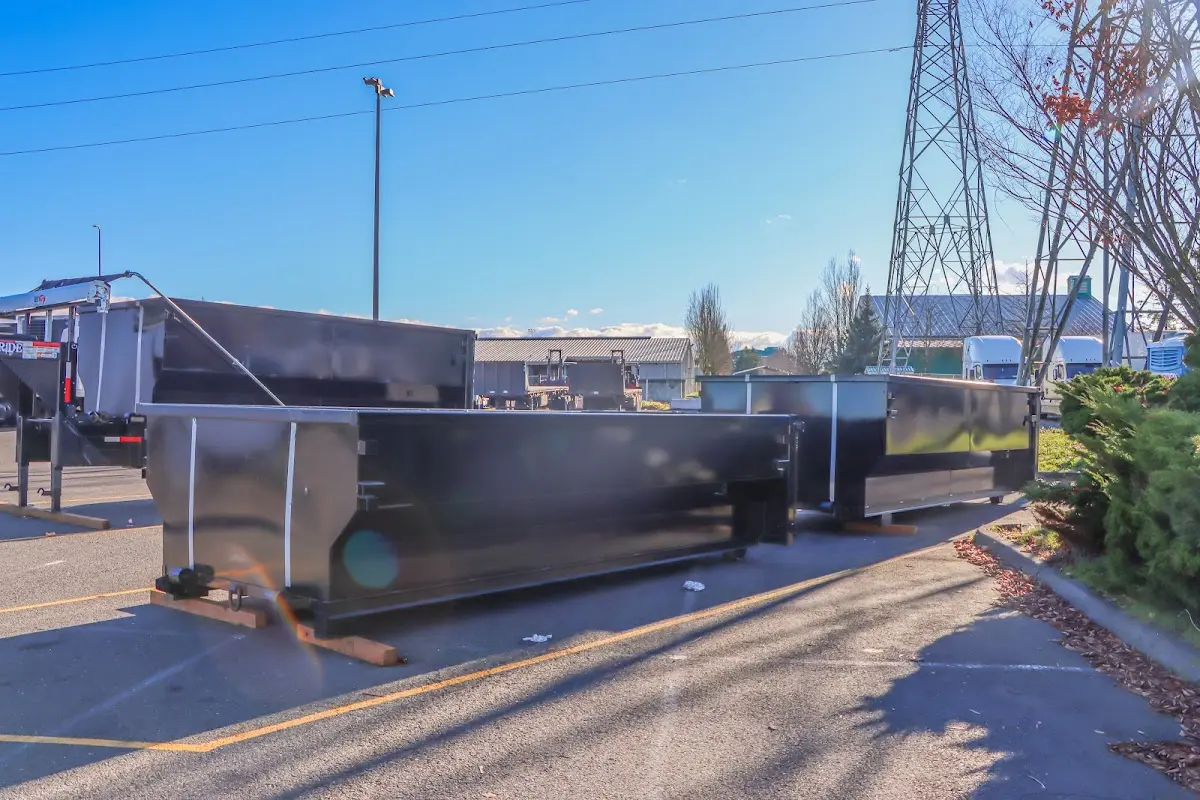 Roll-off dumpster ready for waste disposal at job site for Construction Dumpster Rental in South St. Paul
